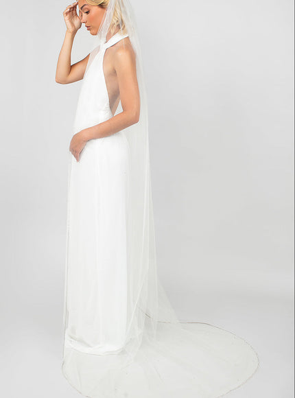 Ariel Taub Tinsley Chapel Veil with Crystal Train