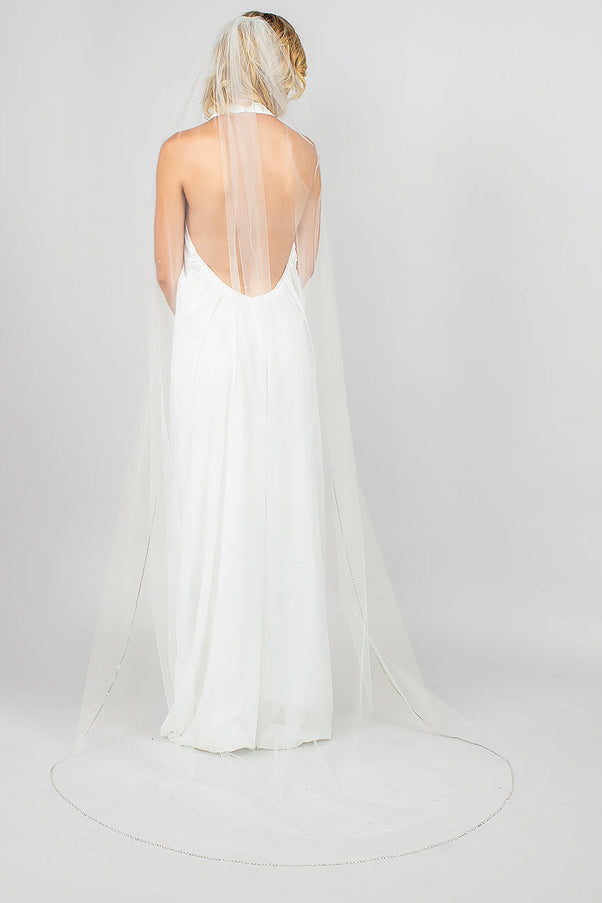 Ariel Taub Tinsley Chapel Veil with Crystal Train