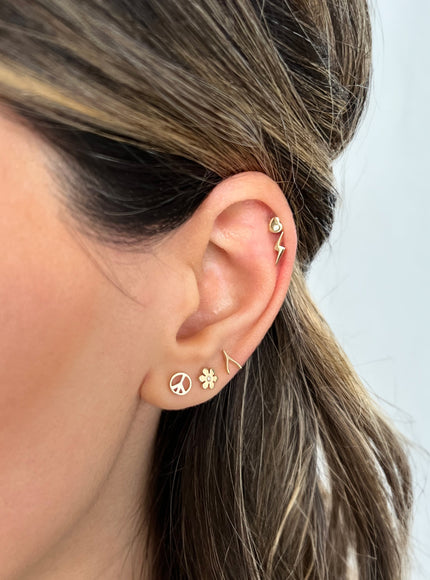 Zoe Lev 14K Gold Tiny Wishbone Stud Earring