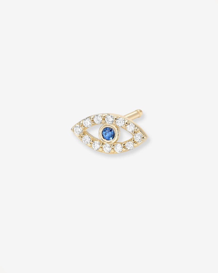 Zoe Lev Tiny Diamond Evil Eye Stud Earring