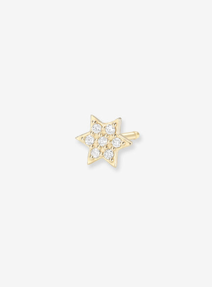 Zoe Lev Tiny Diamond Star of David Stud Earring