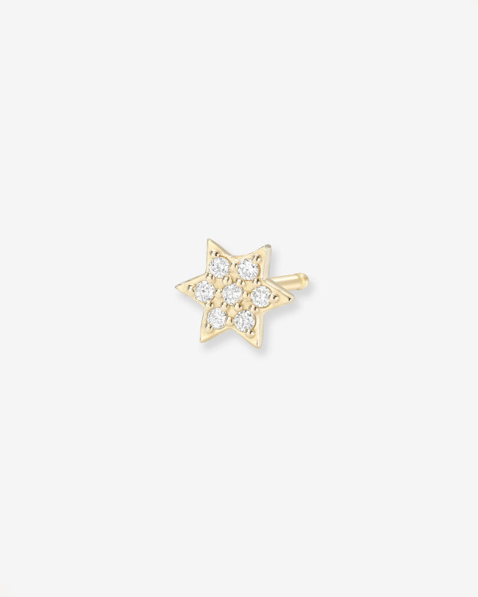 Zoe Lev Tiny Diamond Star of David Stud Earring
