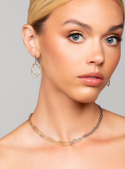 Toni Mixed Metal Geometric Dangle Earrings