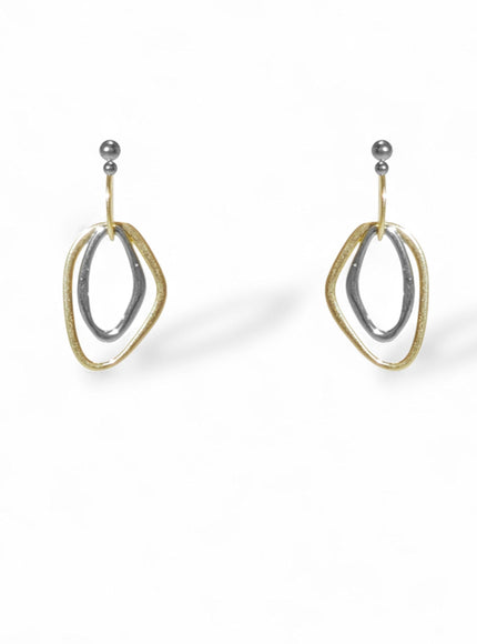 Toni Mixed Metal Geometric Dangle Earrings Silver