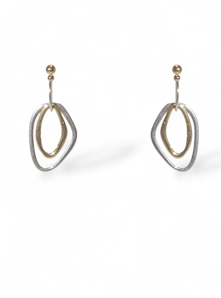 Toni Mixed Metal Geometric Dangle Earrings Gold