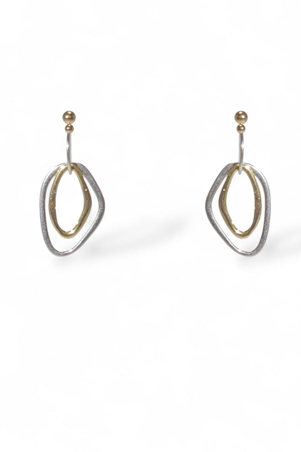 Toni Mixed Metal Geometric Dangle Earrings Gold