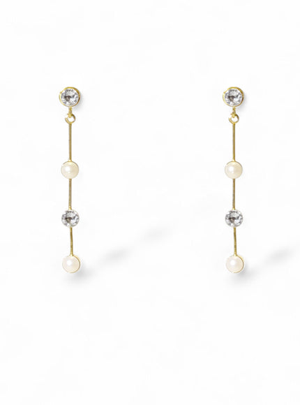 Tori Pearl & Crystal Drop Earrings