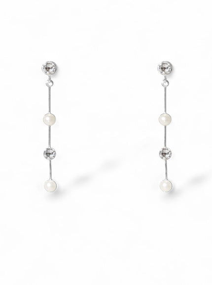 Tori Pearl & Crystal Drop Earrings
