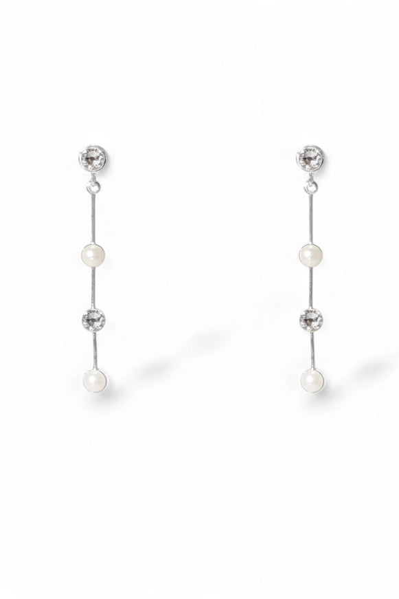 Ariel Taub Tori Pearl & Crystal Drop Earrings