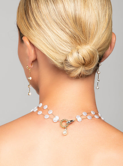 Tori Pearl & Crystal Drop Earrings