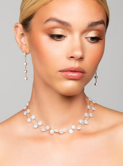 Très Chic Double Row Pearl Choker Necklace
