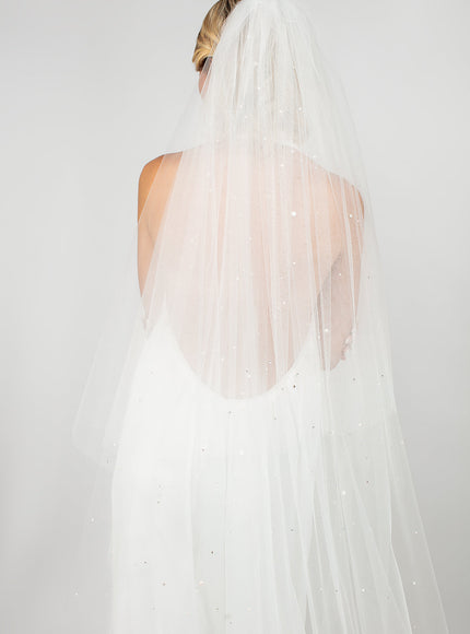 Ariel Taub Twinkle Cathedral Veil with Pearls & Crystals