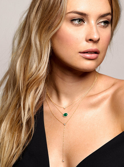 Zoe Lev Small Bezel Diamond Necklace