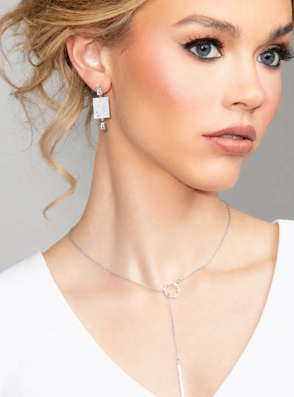 Uptown Cubic Zirconia Rectangular Drop Earrings
