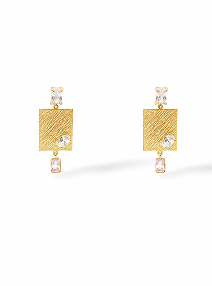 Uptown Cubic Zirconia Rectangular Drop Earrings