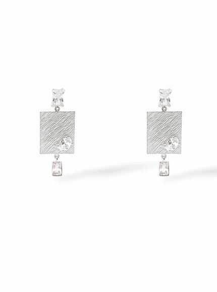 Uptown Cubic Zirconia Rectangular Drop Earrings