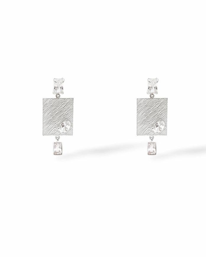 Uptown Cubic Zirconia Rectangular Drop Earrings