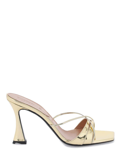 D'accori metallic leather lust mules