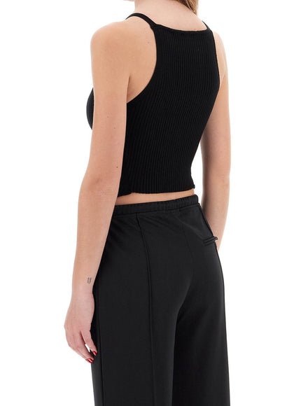 Courreges "ribbed knit tank top with pointed hem