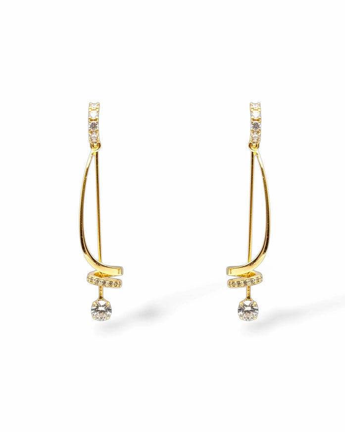 Ariel Taub Vanessa Cubic Zirconia Gold Drop Earrings