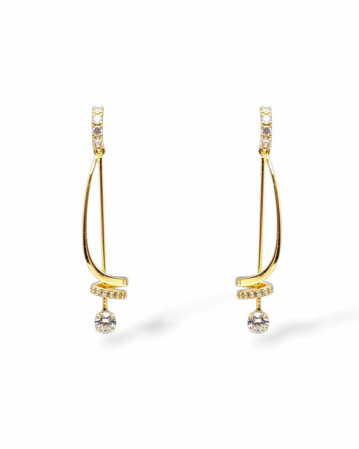 Ariel Taub Vanessa Cubic Zirconia Gold Drop Earrings