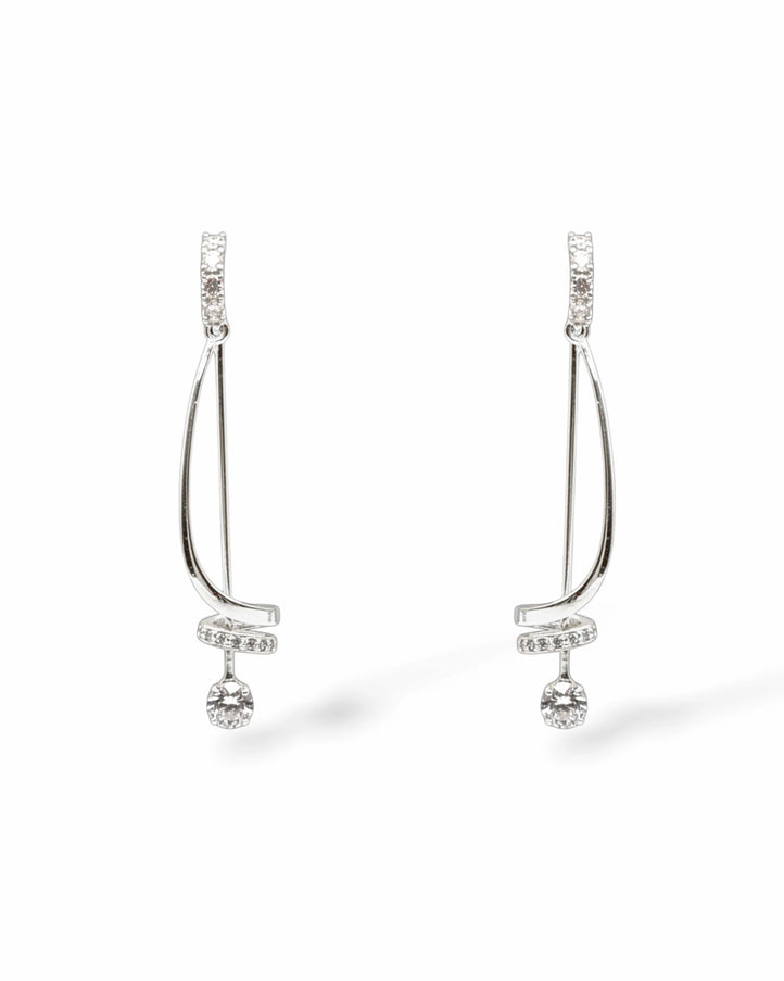 Ariel Taub Vanessa Cubic Zirconia Drop Silver-tone Earrings