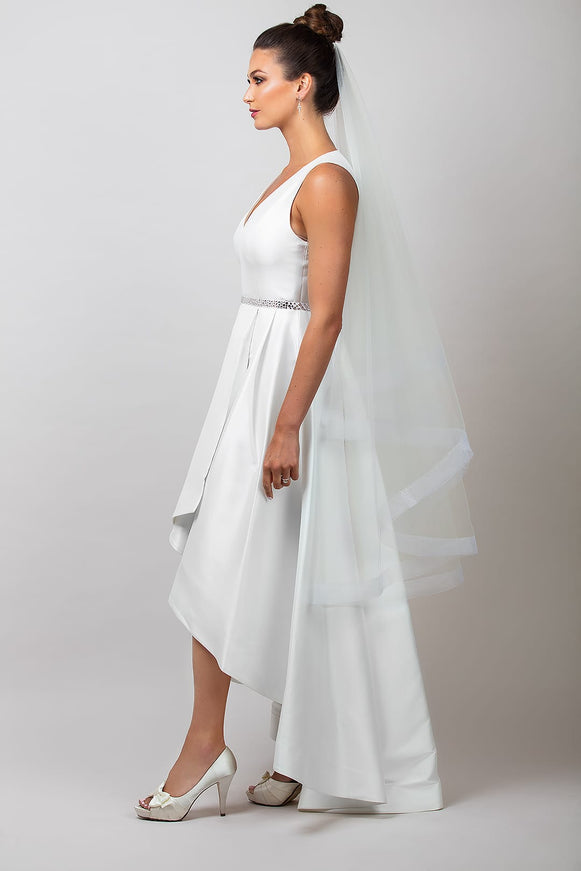 Ariel Taub 1711 Two-Tier Horsehair Fingertip Veil