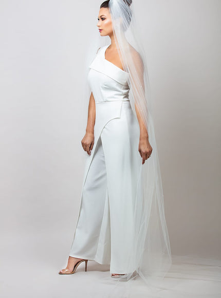 2000 Scattered Round Pearl Cathedral Veil
