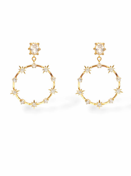 Vera CZ Star Hoop Earrings