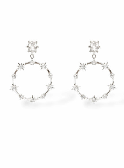 Vera CZ Star Hoop Earrings