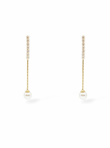 Victoria Crystal and Pearl Drop Earrings