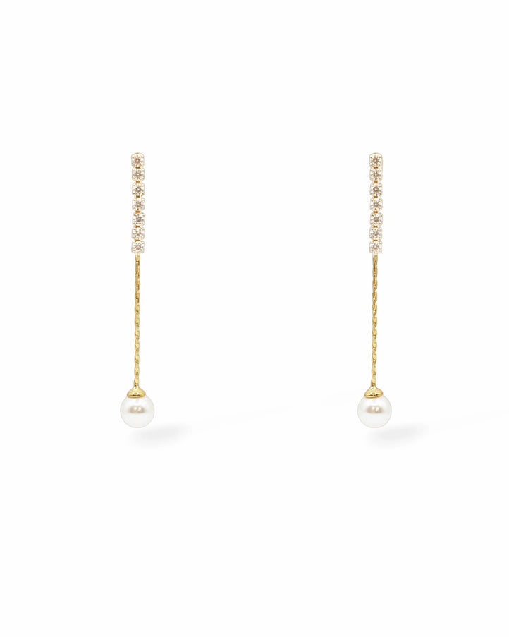 Victoria Crystal and Pearl Drop Earrings