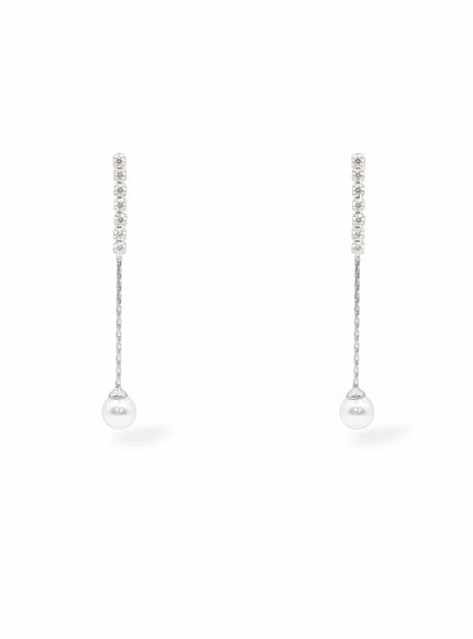 Victoria Crystal and Pearl Drop Earrings