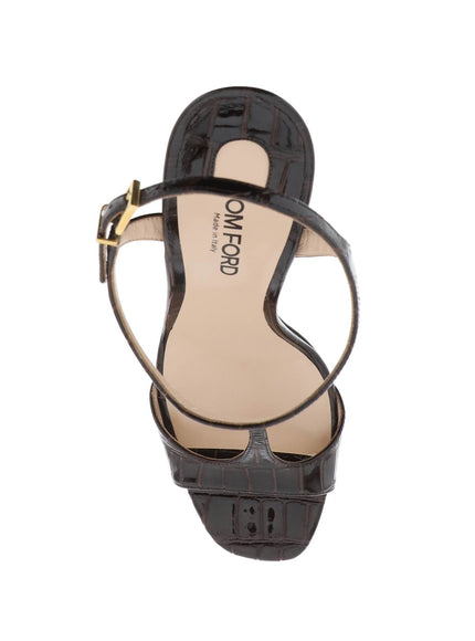 Tom Ford angelina sandals in croco-embossed glossy leather