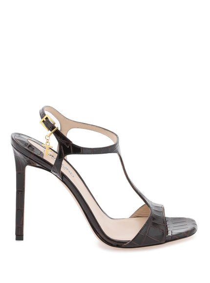 Tom Ford angelina sandals in croco-embossed glossy leather