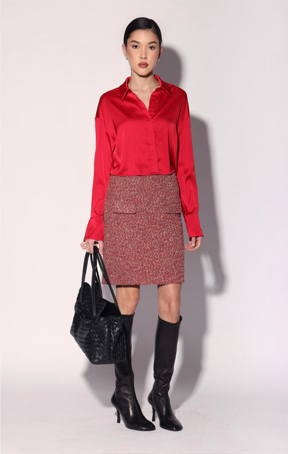 Walter Baker Caryl Skirt Poppy Tweed