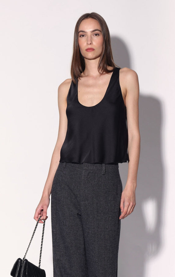 Walter Baker Emma Tank Top Black Satin