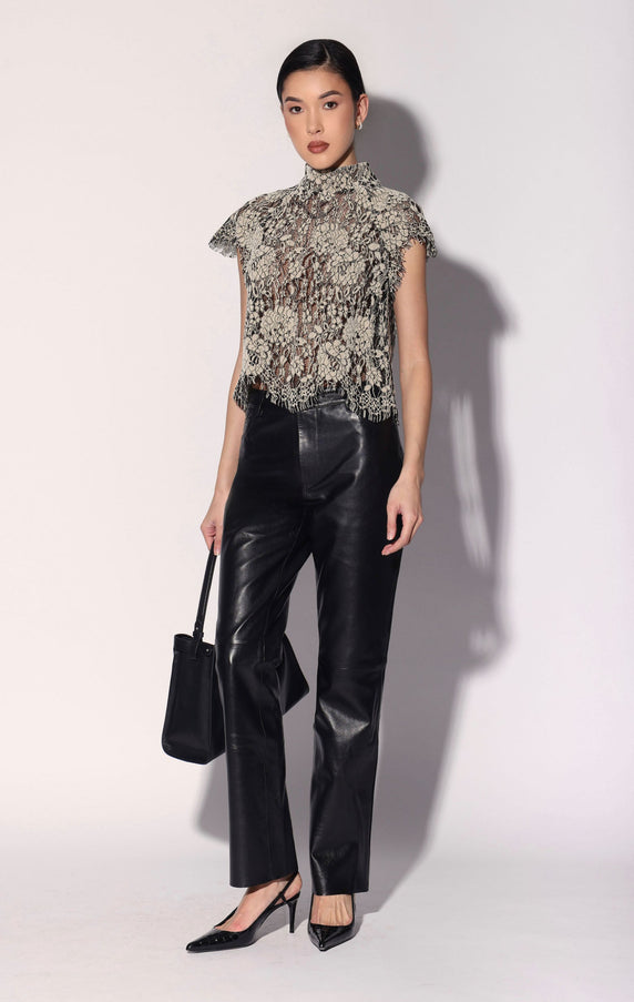 Walter Baker Dalton Top Ivory Black Lace