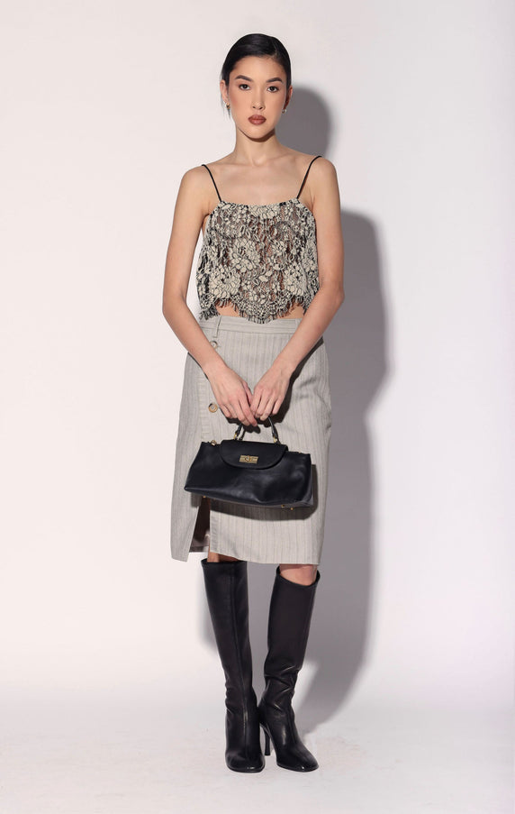 Walter Baker Danika Top Ivory Black Lace