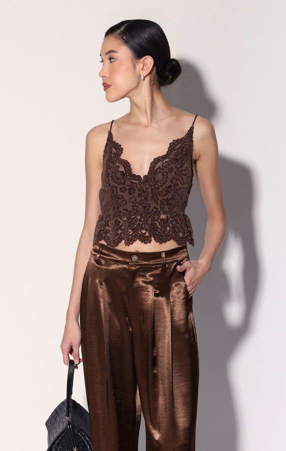 Walter Baker Lola Top Chocolate Lace