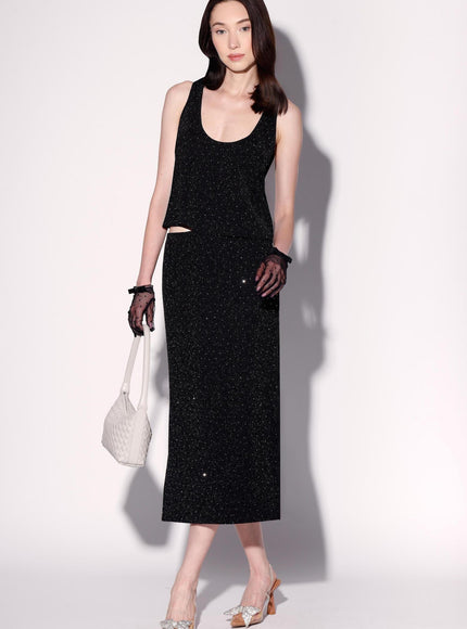 Walter Baker Gianna Skirt Black Rhinestone