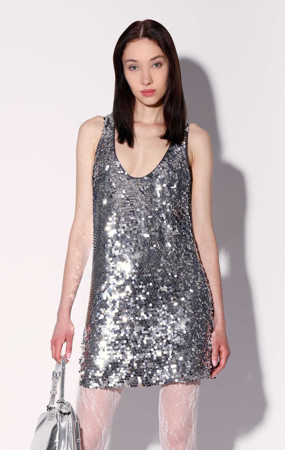 Walter Baker Dreamer Dress Silver Sequin