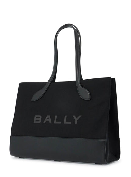 Bally east/west nylon and leather tote bag