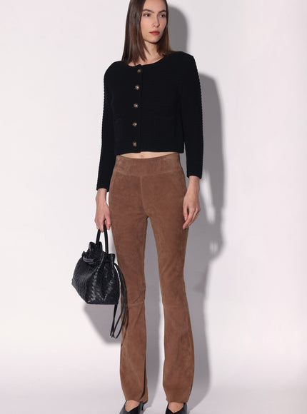 Walter Baker Lexie Pant Tobacco Stretch Suede Leather