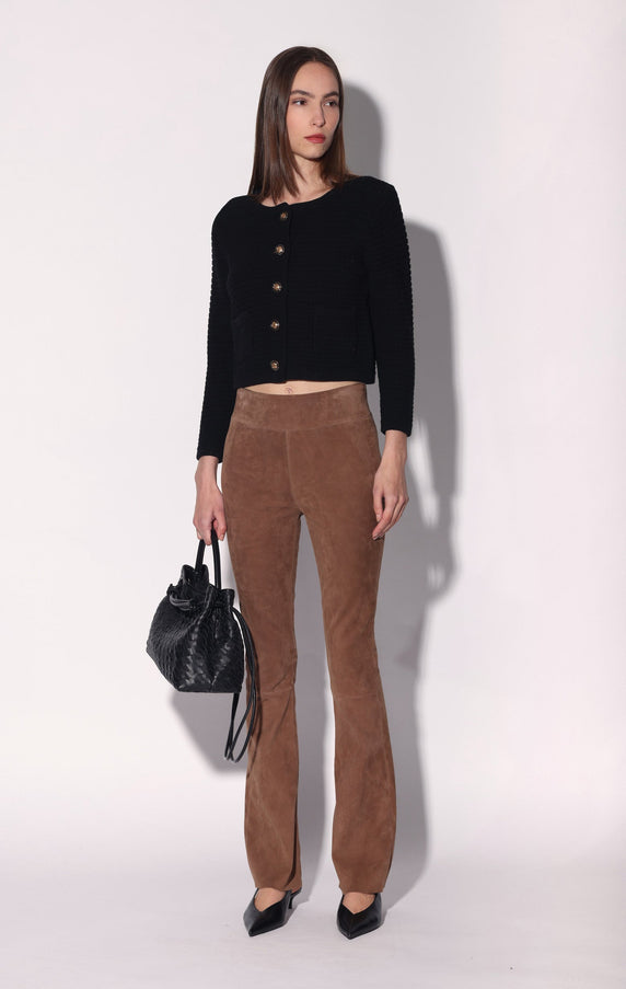 Walter Baker Lexie Pant Tobacco Stretch Suede Leather