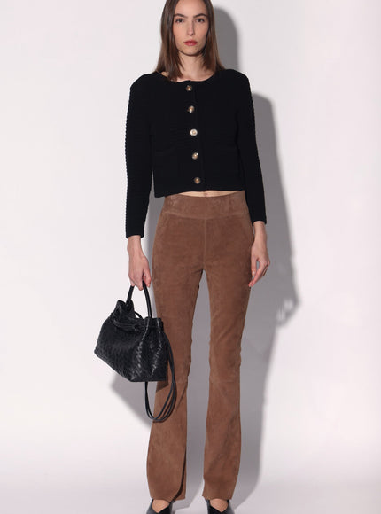 Walter Baker Lexie Pant Tobacco Stretch Suede Leather