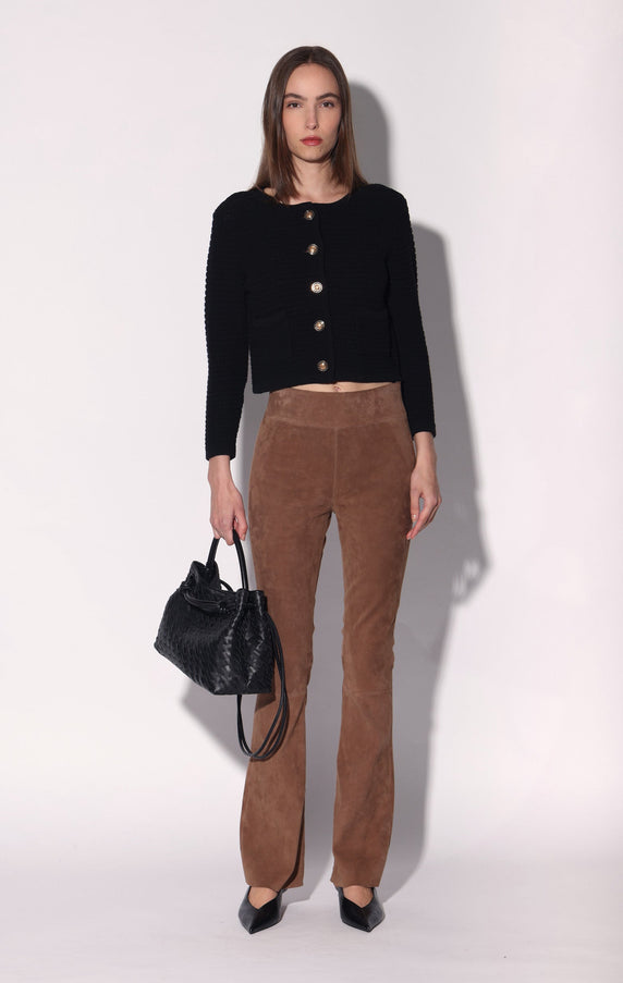 Walter Baker Lexie Pant Tobacco Stretch Suede Leather