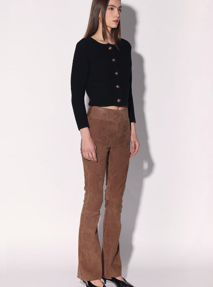 Walter Baker Lexie Pant Tobacco Stretch Suede Leather