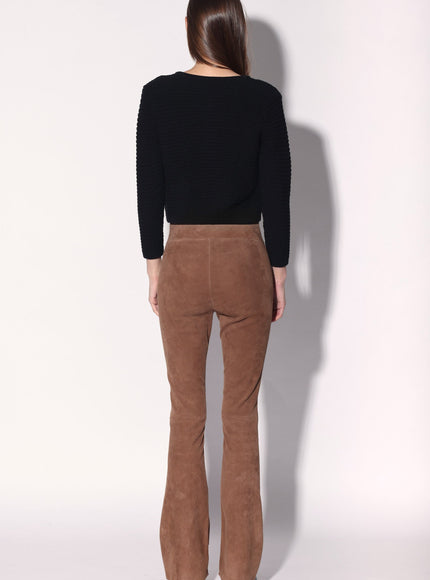 Walter Baker Lexie Pant Tobacco Stretch Suede Leather