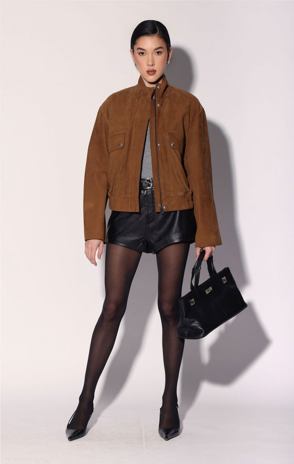 Walter Baker Maverick Jacket Whiskey Suede Leather